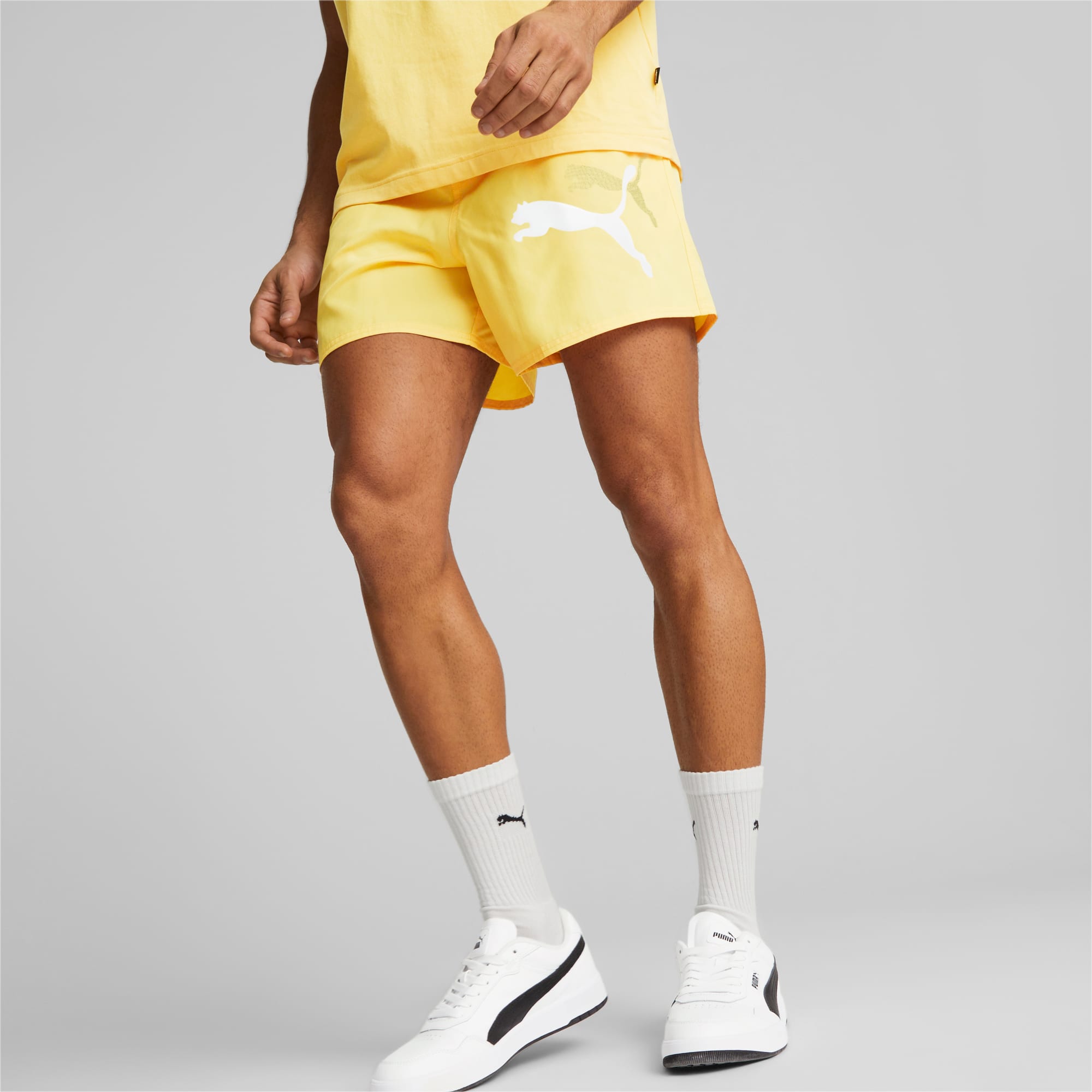 Puma shorts mens yellow sale